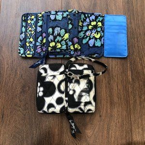 VERA BRADLEY Wallet Wristlet Floral Quilted ID Card Holder Change Purse LOT OF 2